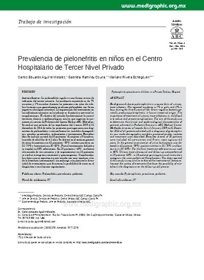 mariano rivera echegoyen|Prevalencia de pielonefritis en niños en el Centro Hospitalario de ...